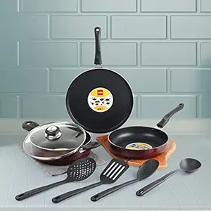 Cello Non-Stick Cookware Set (7 pieces) - Black &...